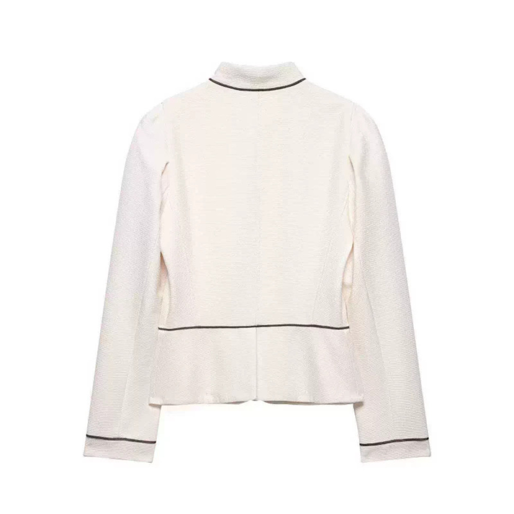 ZARA Autumn Tweed Stand Collar Waist Cinched Cropped Jacket